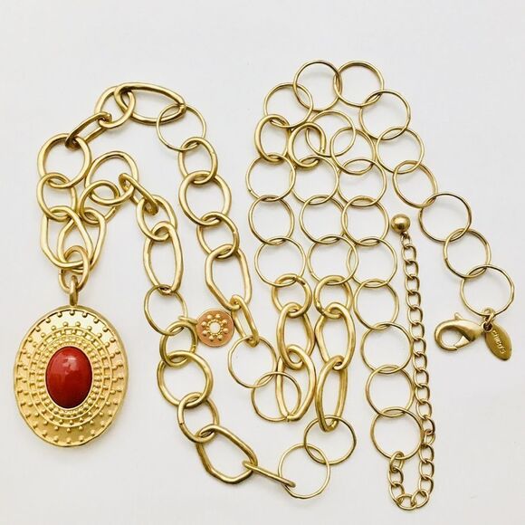 Exquisite Chico’s Double Two Sided Red White Gold Necklace 1028 - Picture 4 of 8